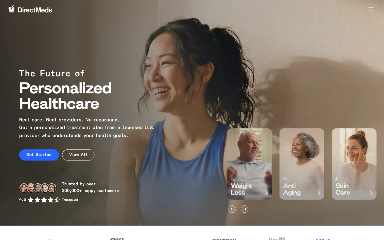 Direct Meds homepage