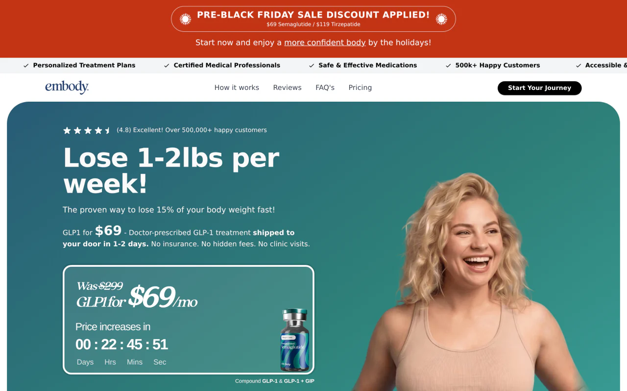Embody homepage