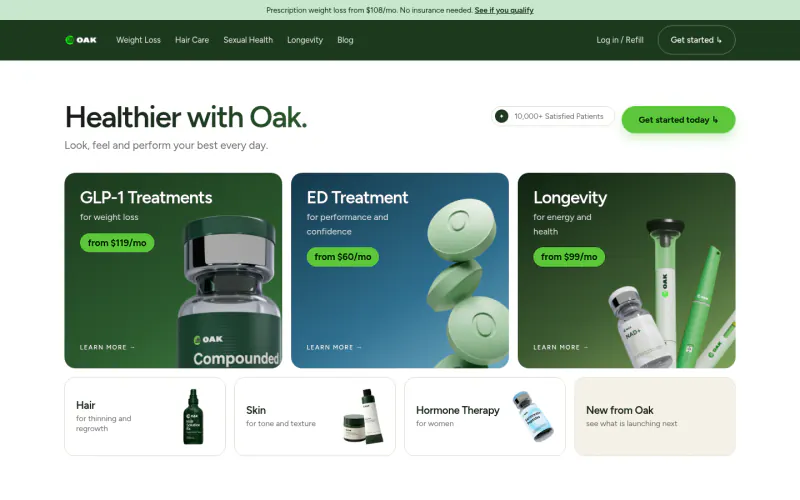 Oak Longevity homepage